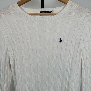 LikeNew Academia Old Money Ralph Lauren
Cable Knit White Pullover Sweater Sz L